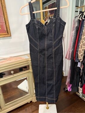 Pilcro Dark Denim Midi Dress